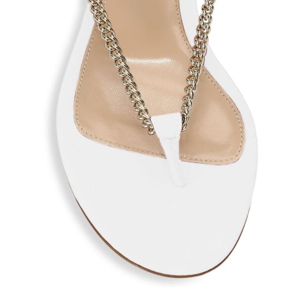 Gianvito Rossi Chain-Trimmed Ankle-Strap Leather Thong Sandals - Picture 2 of 8